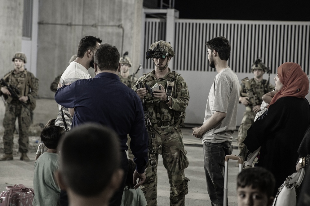 Evacuation at Hamid Karzai International Airport