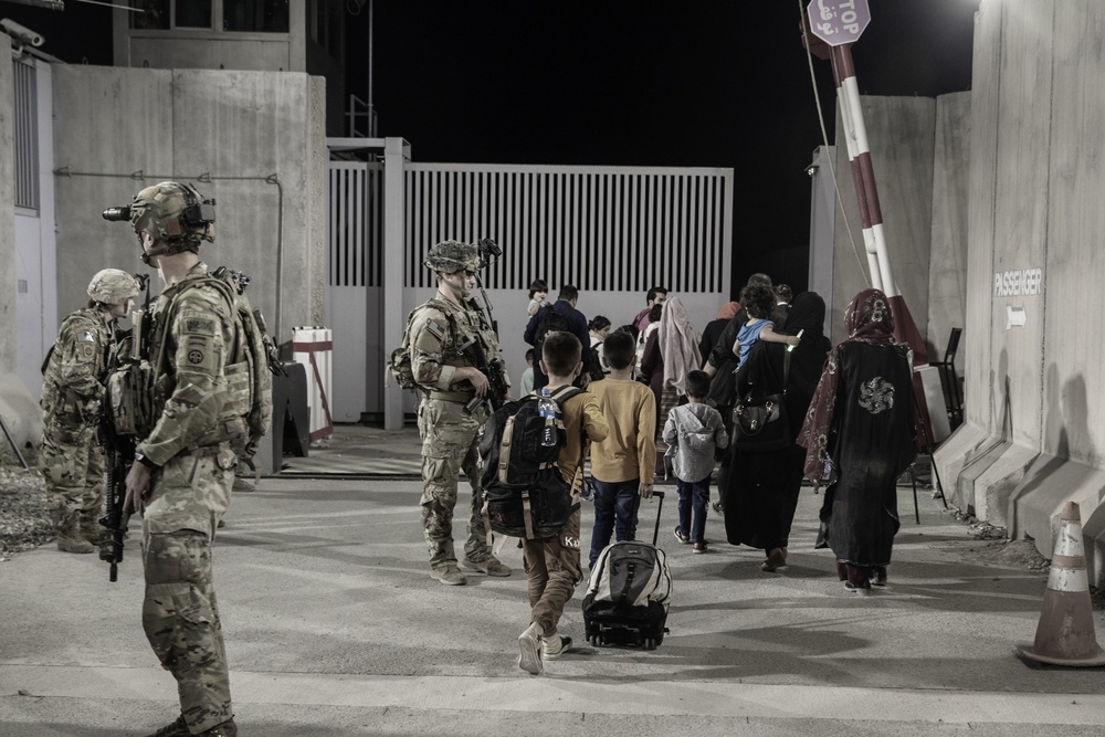 Evacuation at Hamid Karzai International Airport