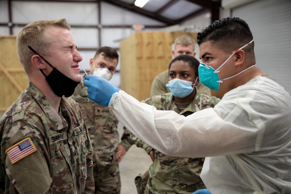 COVID Tests Ensure Health and Readiness of Mobilized Soldiers at Camp Shelby