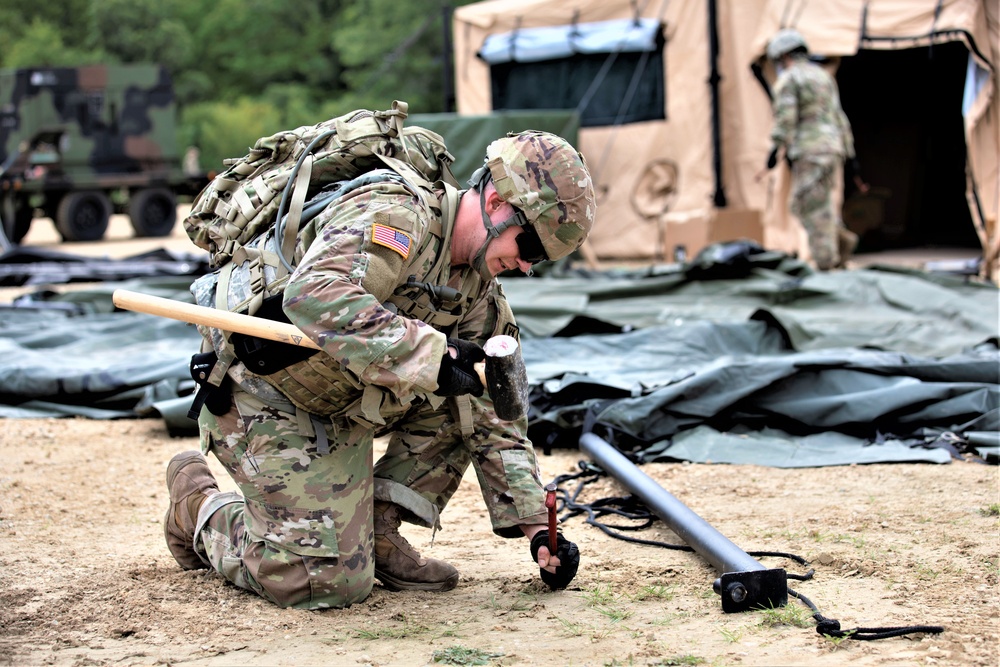 Soldiers build field hospital while training in CSTX, Global Medic at Fort McCoy