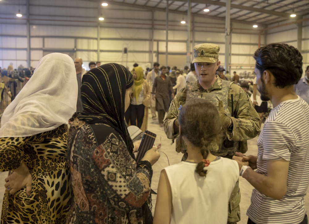 Service members and civilians provide support for Afghanistan evacuation