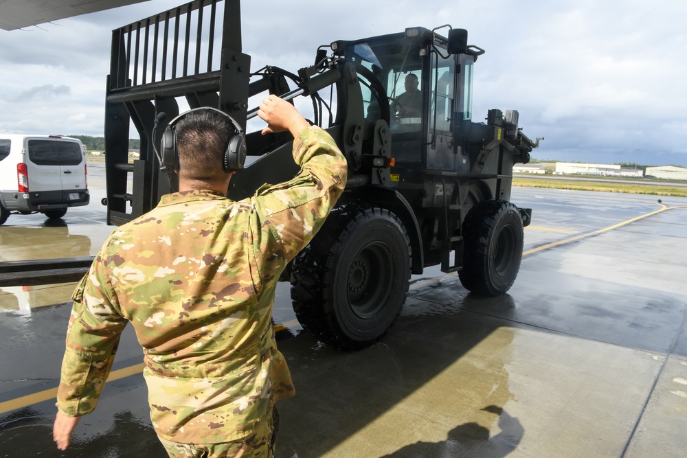 39th Airlift Squadron loads C-130J Super with cargo for training sortie