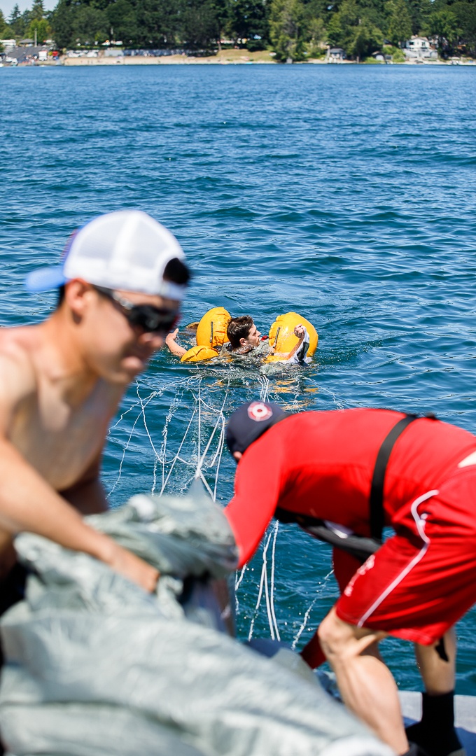 U.S. Army Ranger Parachutes into Lake