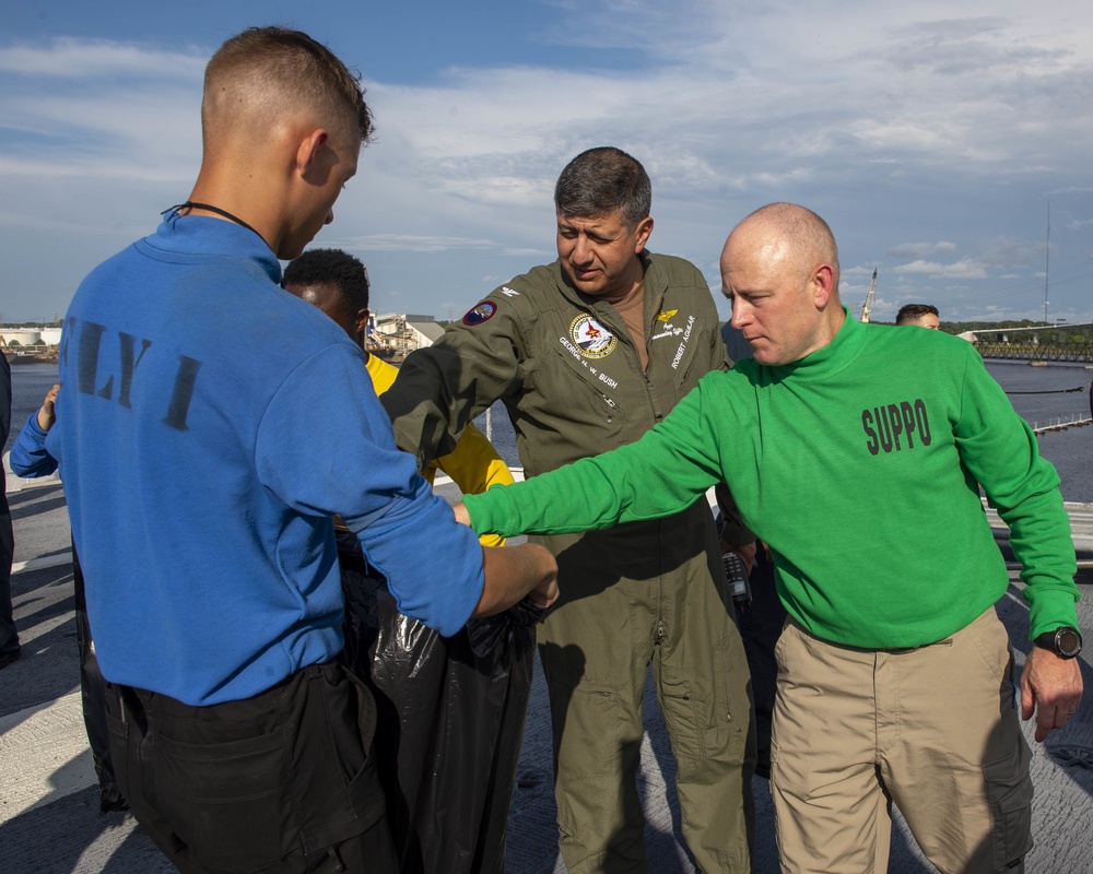 GHWB Sailors Participate in FOD Walkdown