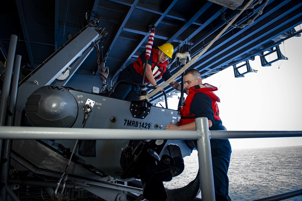 GHWB Conducts a Man Overboard Drill