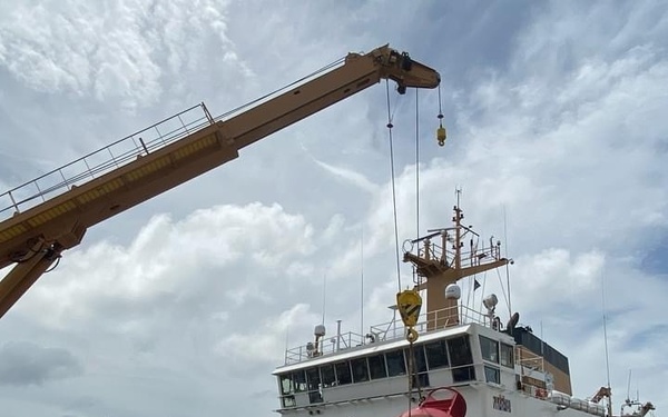 USCGC Walnut (WLB 205) prepares buoys
