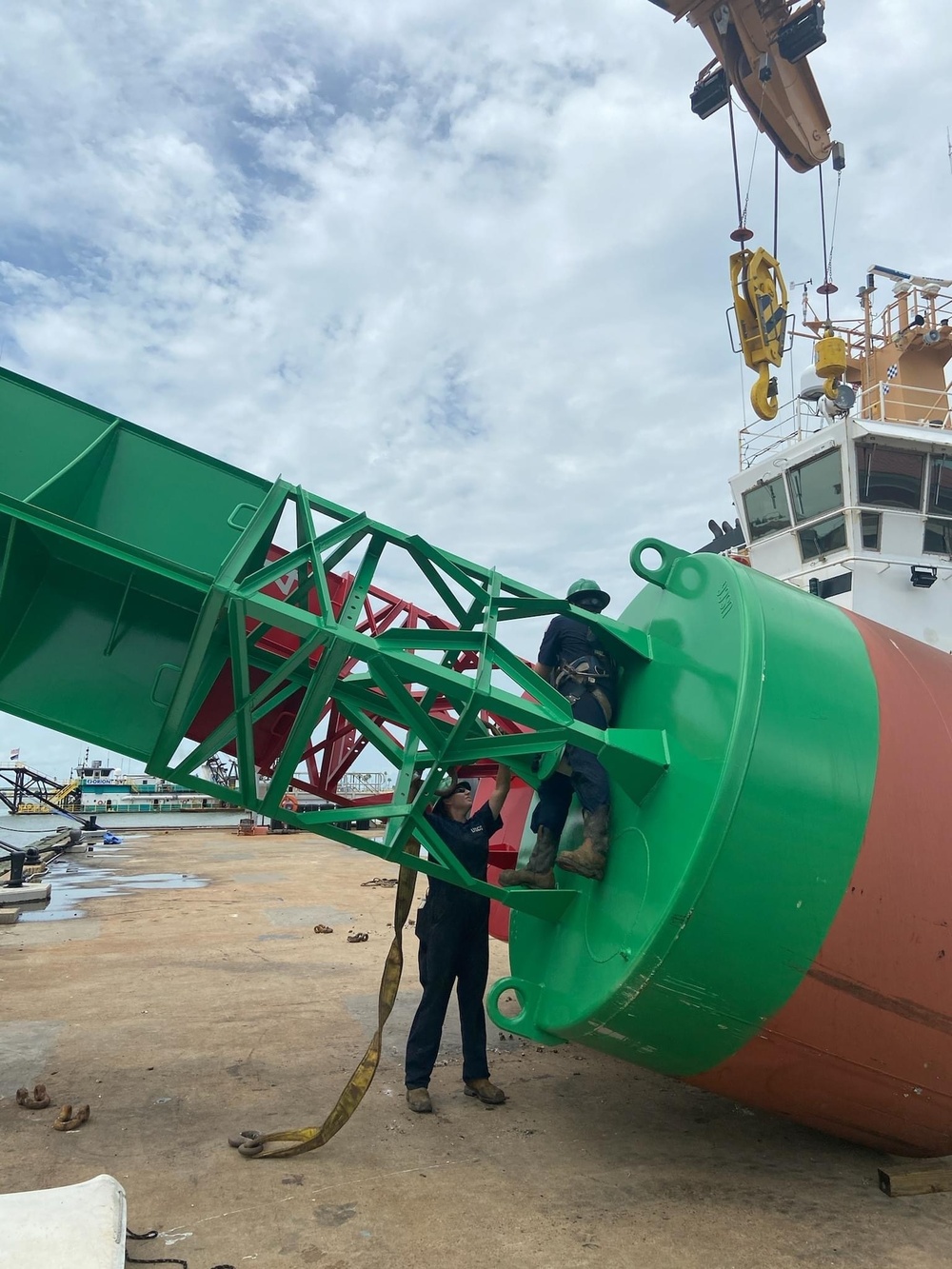 USCGC Walnut (WLB 205) prepares buoys