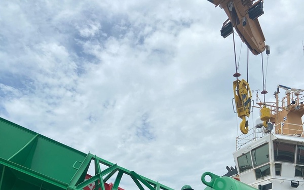 USCGC Walnut (WLB 205) prepares buoys