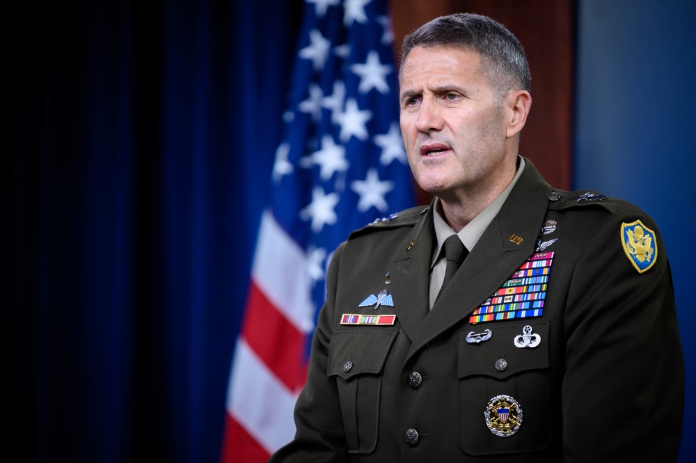 Pentagon Press Secretary John F. Kirby, Army Maj. Gen. Taylor hold press briefing