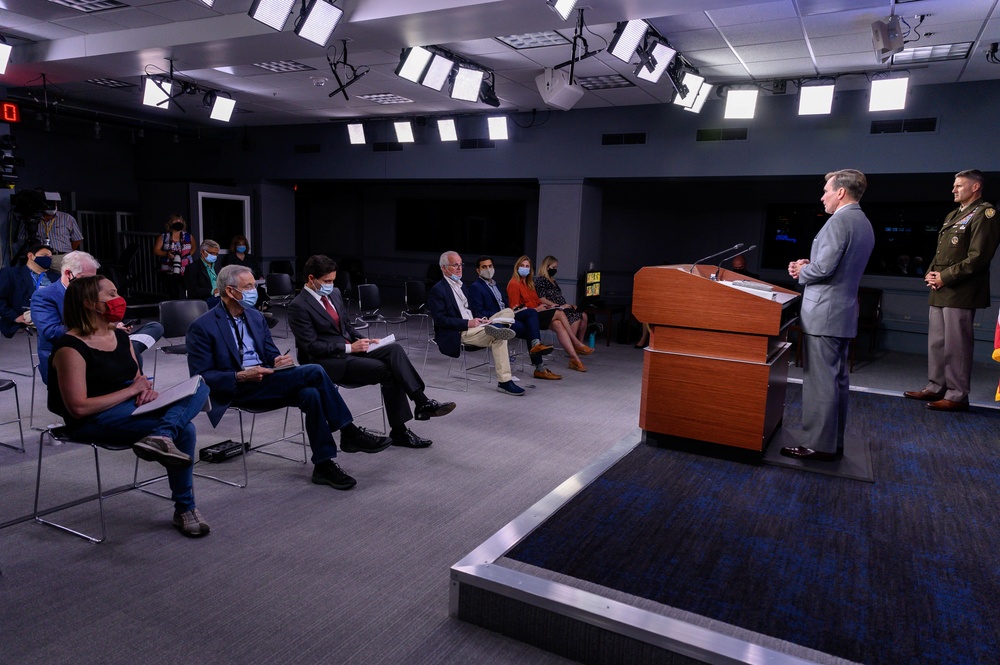 Pentagon Press Secretary John F. Kirby, Army Maj. Gen. Taylor hold press briefing