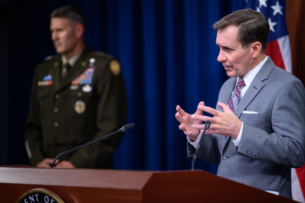 Pentagon Press Secretary John F. Kirby, Army Maj. Gen. Taylor hold press briefing