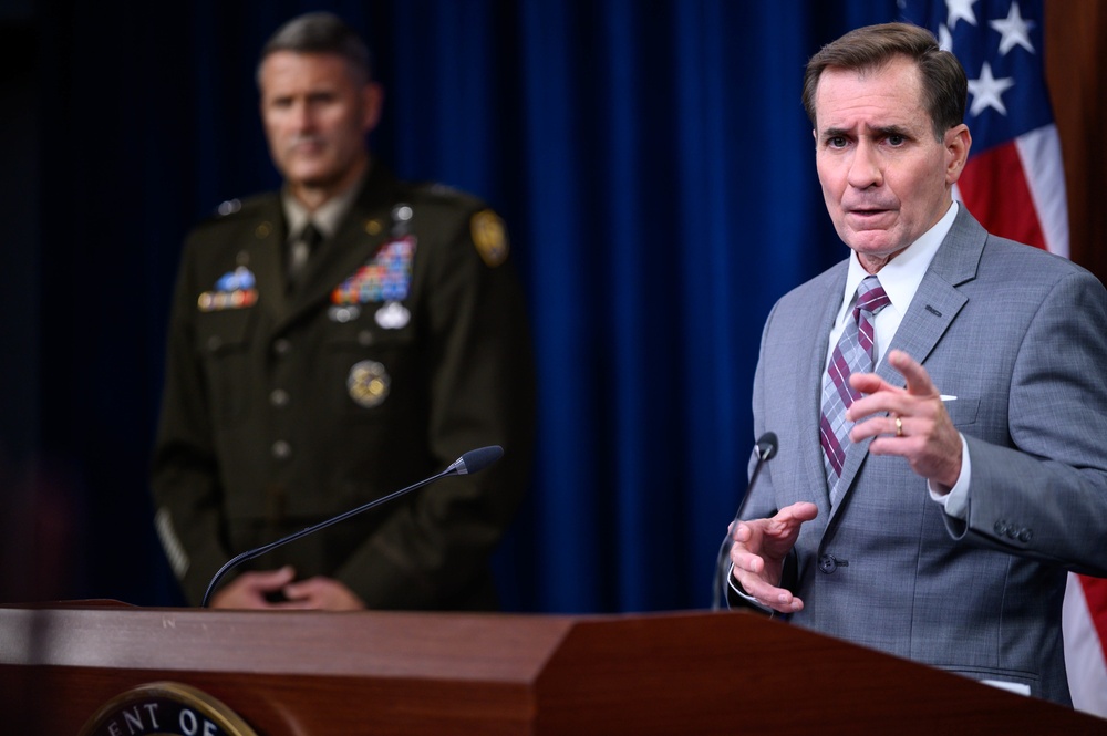 Pentagon Press Secretary John F. Kirby, Army Maj. Gen. Taylor hold press briefing