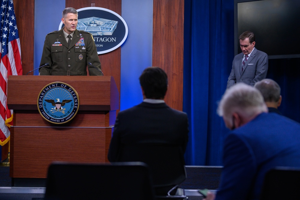 Pentagon Press Secretary John F. Kirby, Army Maj. Gen. Taylor hold press briefing