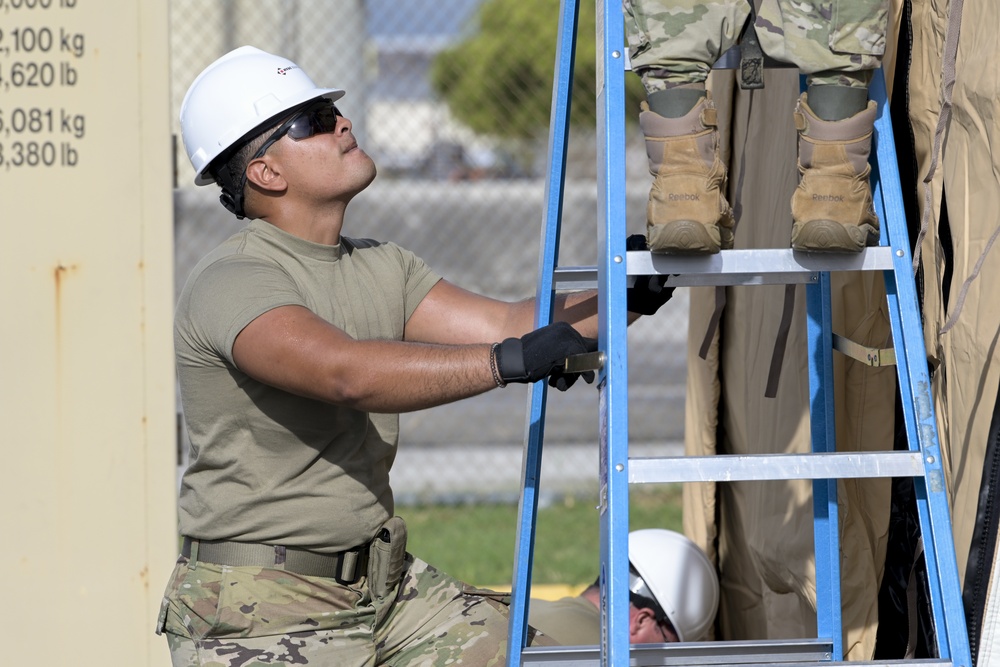 156th CES trains with Disaster Relief Beddown System