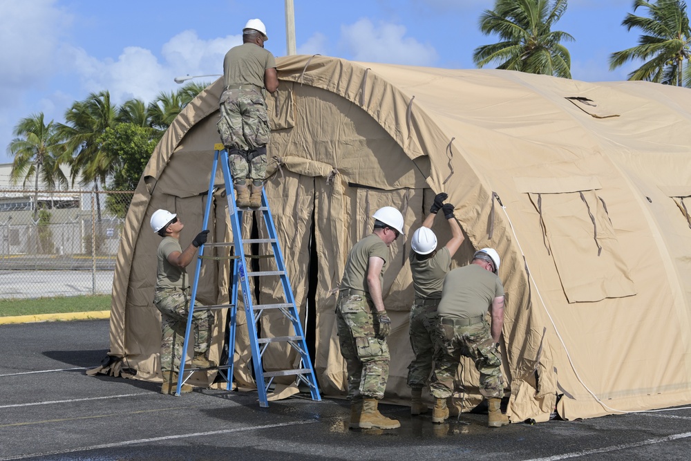 156th CES trains with Disaster Relief Beddown System