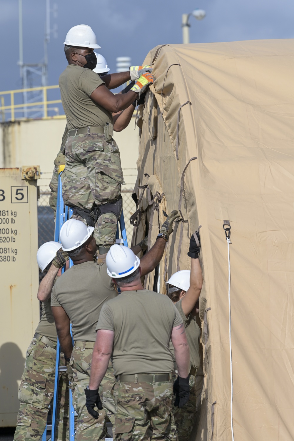 156th CES trains with Disaster Relief Beddown System