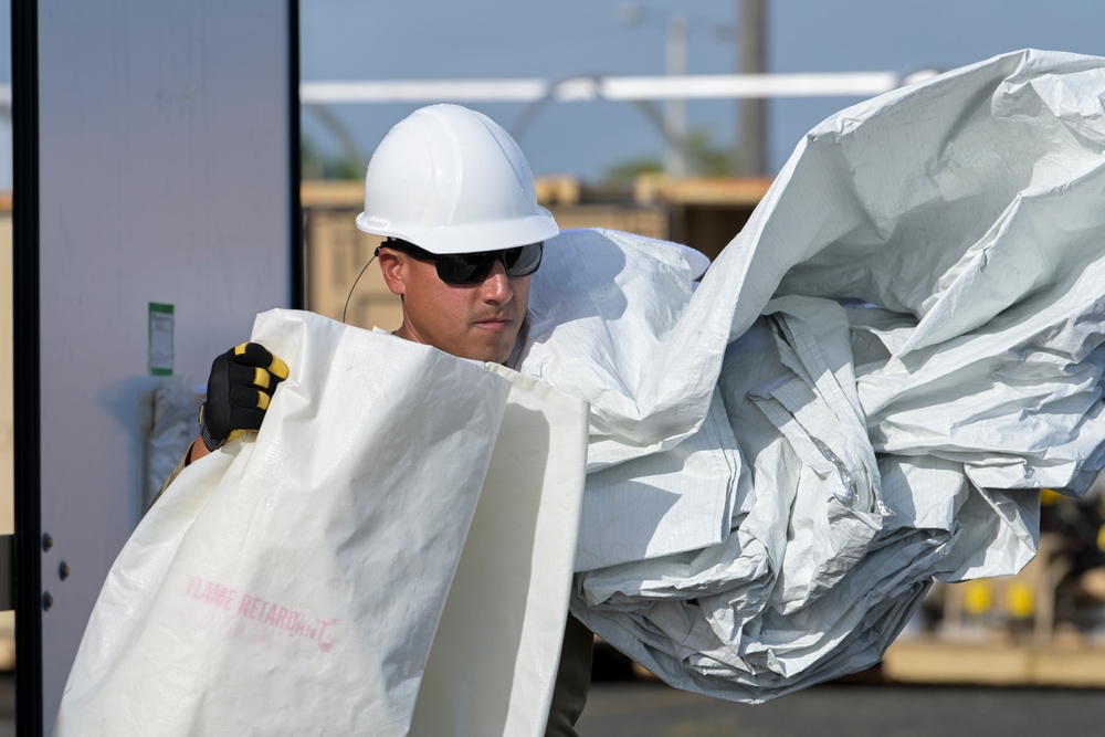 156th CES trains with Disaster Relief Beddown System