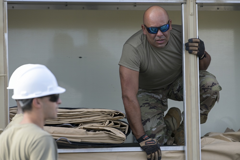 156th CES trains with Disaster Relief Beddown System