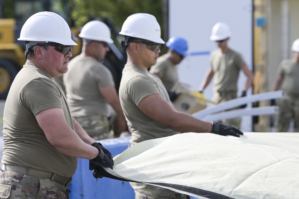 156th CES trains with Disaster Relief Beddown System