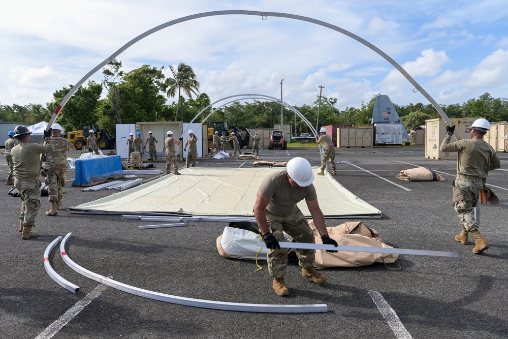 156th CES trains with Disaster Relief Beddown System