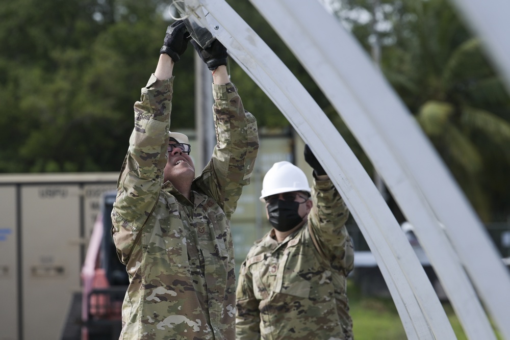 156th CES trains with Disaster Relief Beddown System