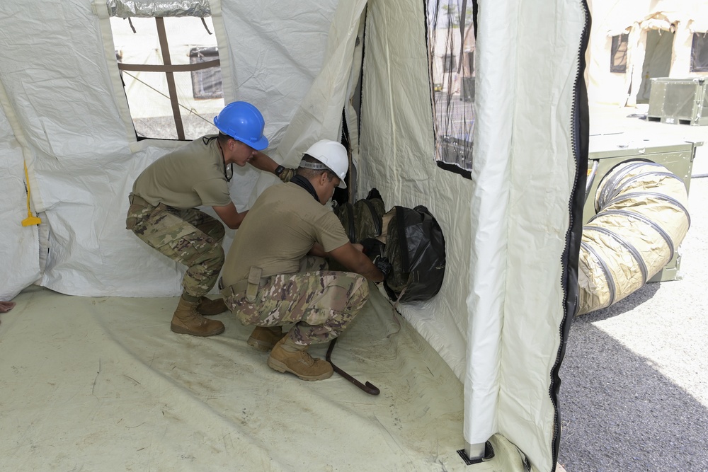 156th CES trains with Disaster Relief Beddown System