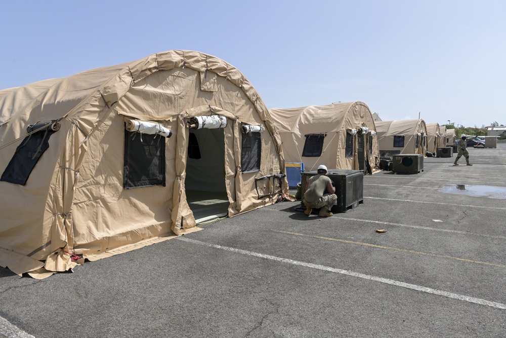 156th CES trains with Disaster Relief Beddown System