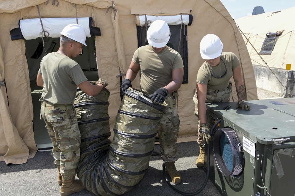 156th CES trains with Disaster Relief Beddown System