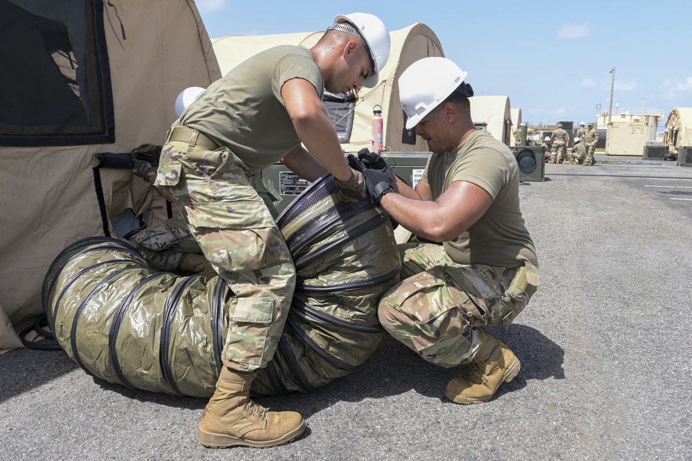 156th CES trains with Disaster Relief Beddown System