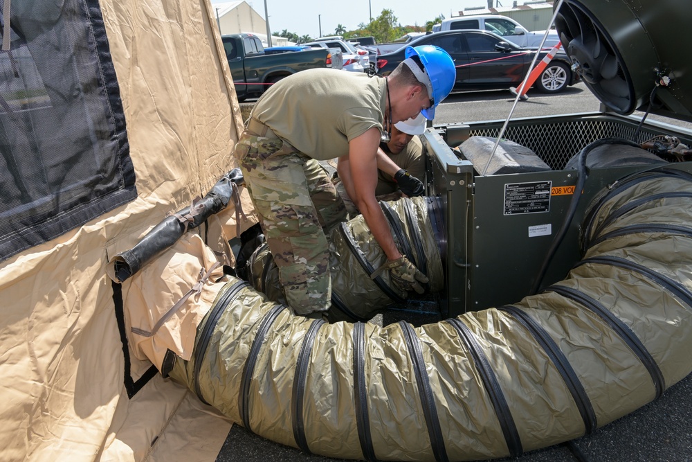 156th CES trains with Disaster Relief Beddown System