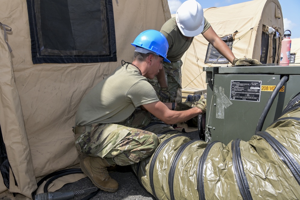 156th CES trains with Disaster Relief Beddown System