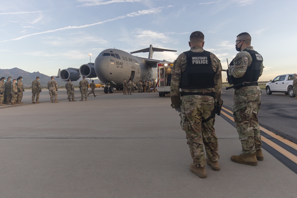 Fort Bliss Soldiers support first evacuee flight