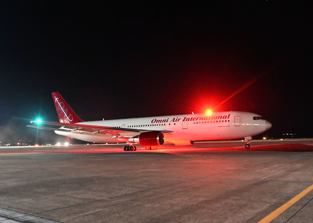 Evacuees from Afghanistan Depart NAS Sigonella for United States