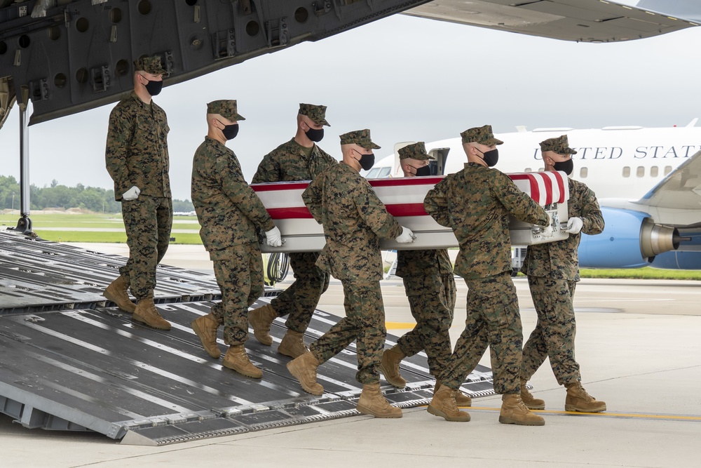 Marine Corps Staff Sgt. Hoover honored in dignified transfer Aug. 29