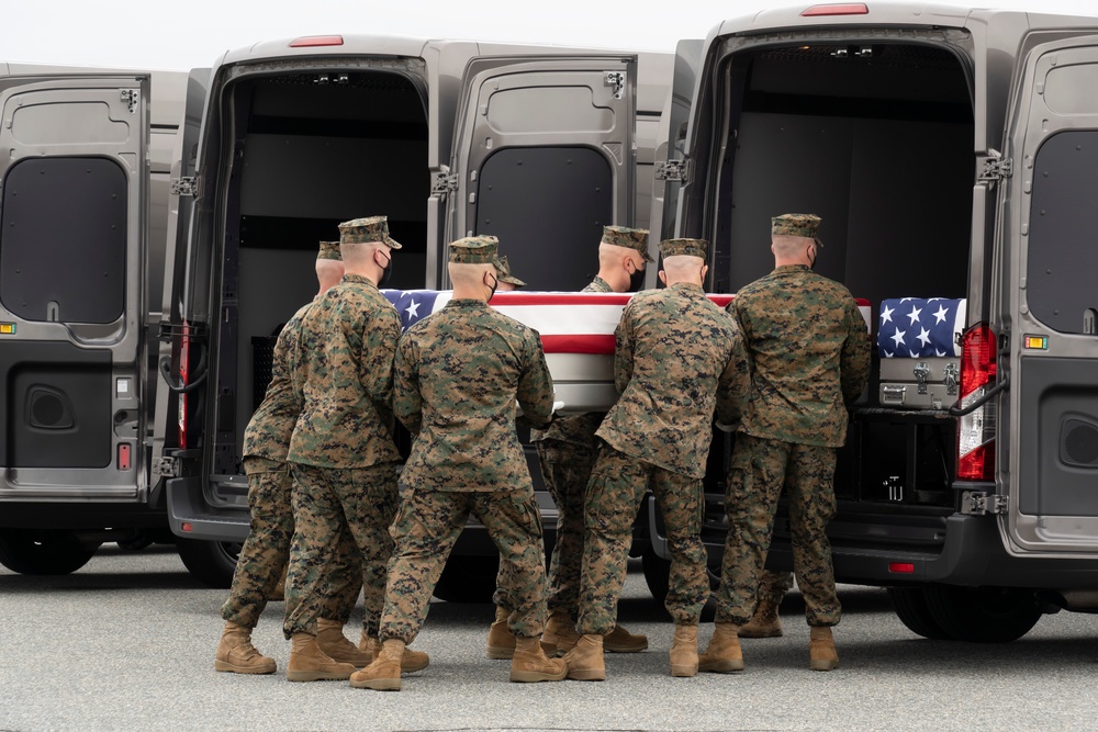 Marine Corps Staff Sgt. Hoover honored in dignified transfer Aug. 29