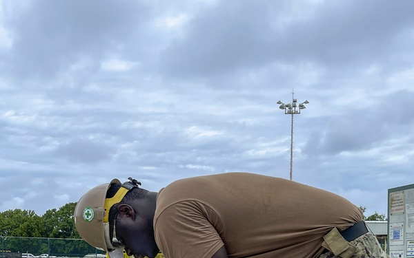 US Navy Seabees assigned to NMCB-5 start construction at Diego Garcia