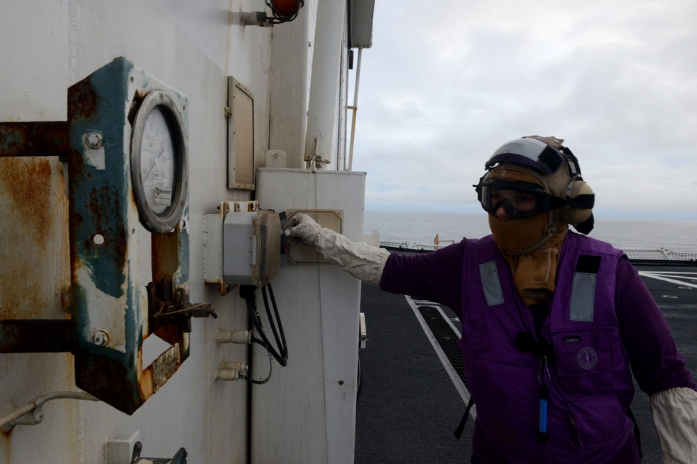 Coast Guard Cutter Healy, Air Station Kodiak conduct flight ops in Gulf of Alaska