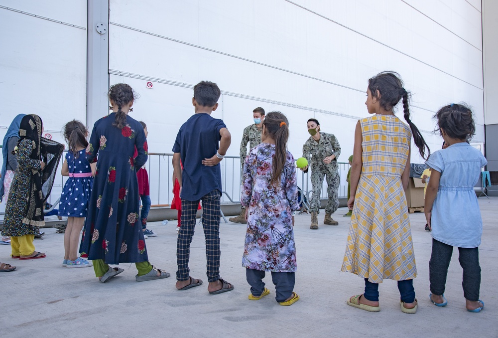 Evacuees from Afghanistan at NAS Sigonella