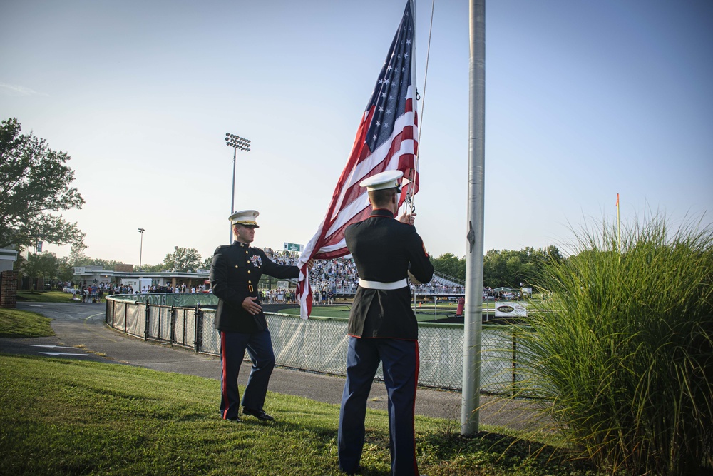 RS Cleveland Marines Raise Colors Half Mast