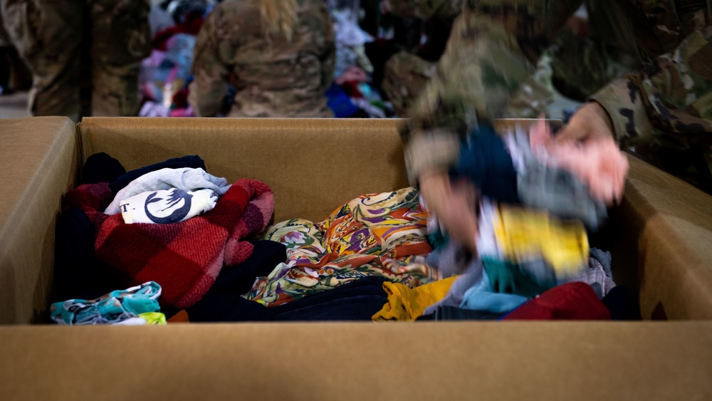 Liberty Wing packages first round of donated necessities to Operation Allies Refuge