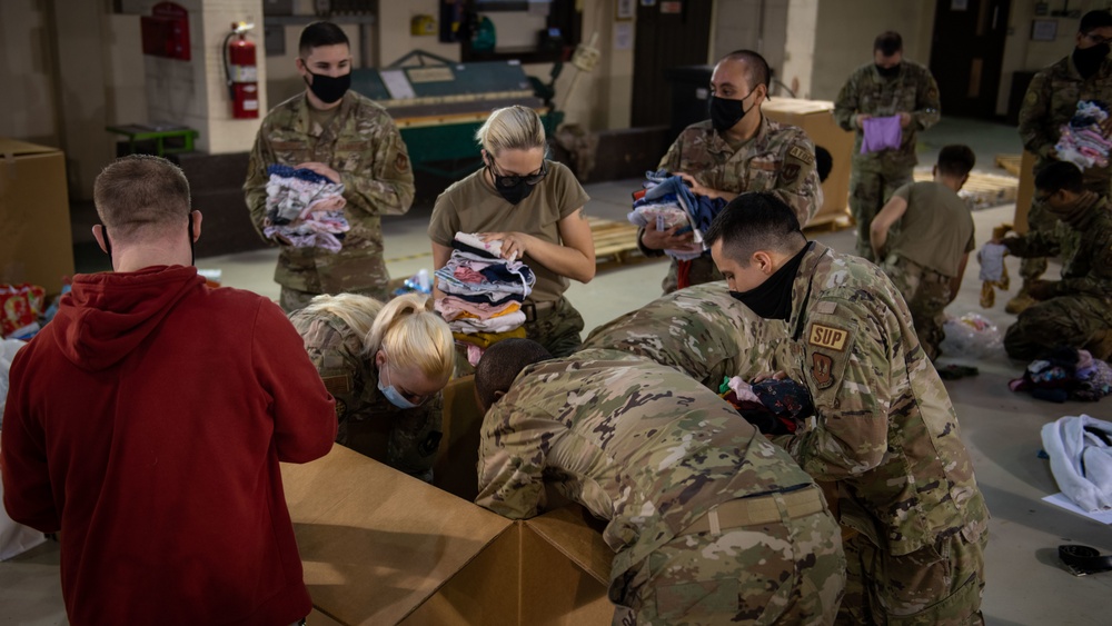 Liberty Wing packages first round of donated necessities to Operation Allies Refuge