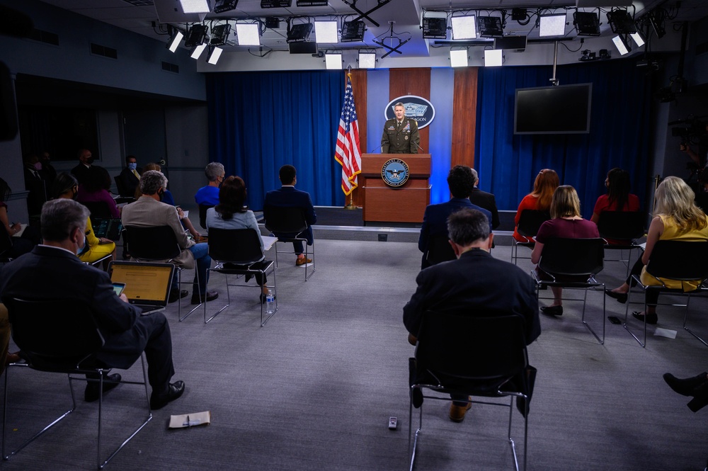 Pentagon Press Secretary John F. Kirby, Army Maj. Gen. Taylor hold press briefing