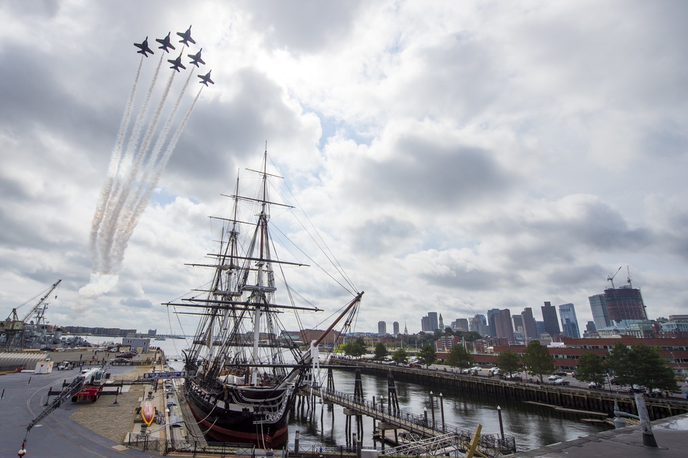 Blue Angels Fly Over USS Constitution