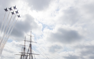 Blue Angels Fly Over USS Constitution
