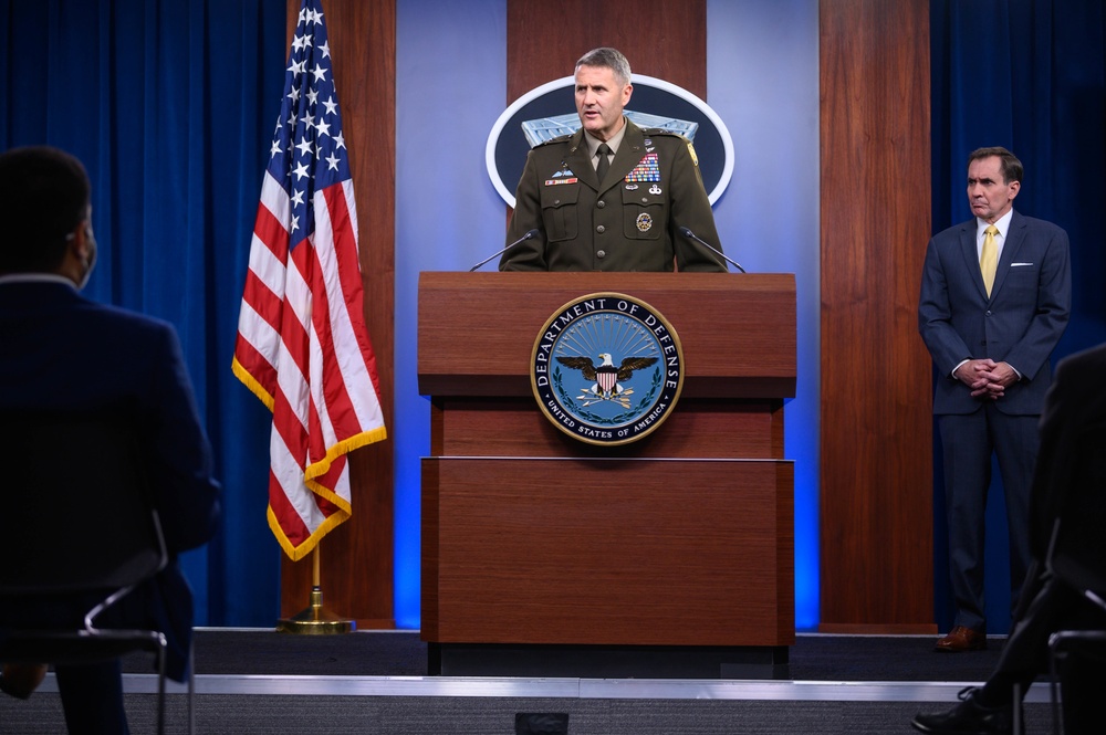 Pentagon Press Secretary John F. Kirby, Army Maj. Gen. Taylor hold press briefing