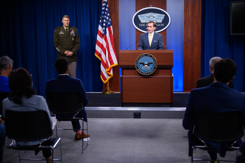 Pentagon Press Secretary John F. Kirby, Army Maj. Gen. Taylor hold press briefing