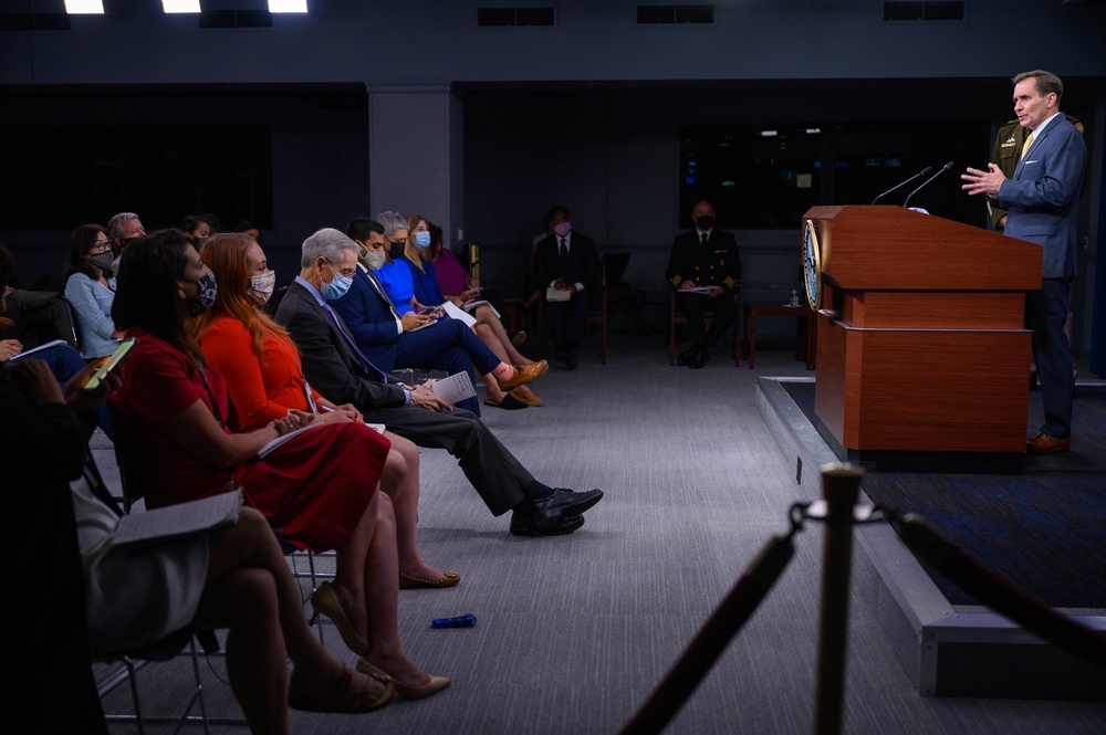 Pentagon Press Secretary John F. Kirby, Army Maj. Gen. Taylor hold press briefing