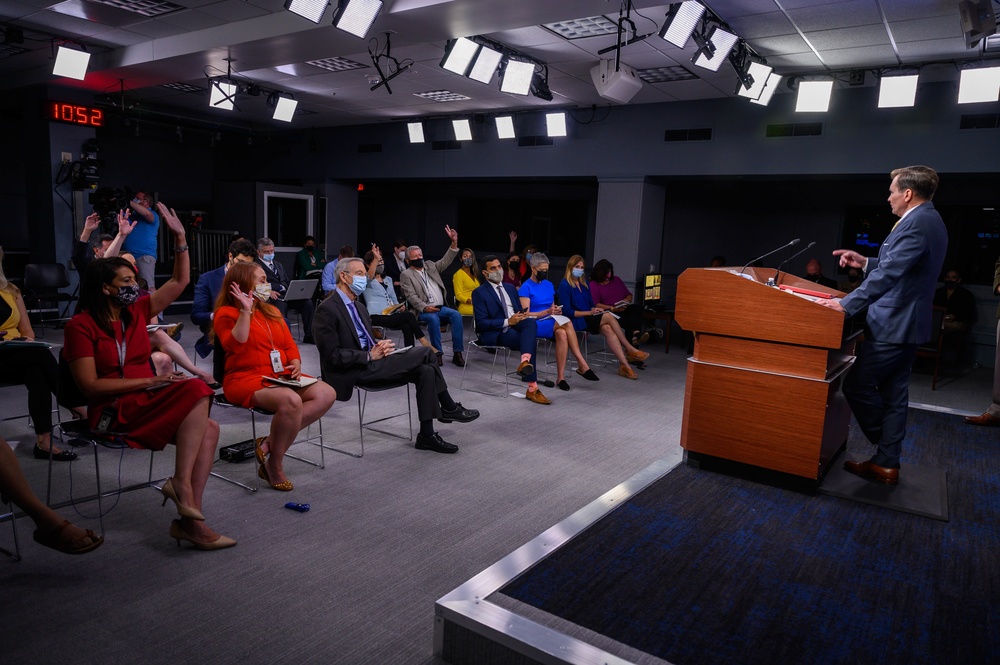 Pentagon Press Secretary John F. Kirby, Army Maj. Gen. Taylor hold press briefing