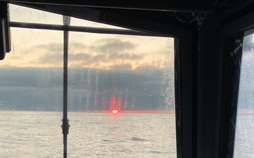 Sunset from an LCAC