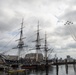 The Blue Angels transit by the USS Constitution